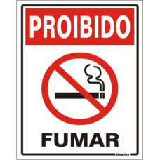 SINALIZAÇÃO 15X20CM PROIBIDO FUMAR - POLIESTIRENO