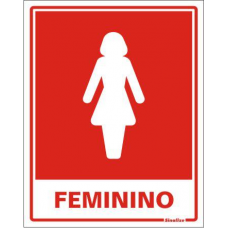 SINALIZAÇÃO 15X20CM SANITÁRIO FEMININO - POLIESTIRENO