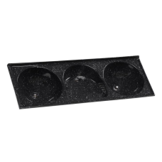 LAVANDERIA SINTÉTICA 3 CUBAS 145X52CM PP - PEDRA ESCURA