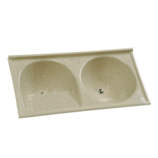 LAVANDERIA SINTÉTICA 2 CUBAS 138X69CM TR - TRAVERTINO