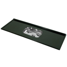 PIA GRANITO SINTÉTICO VERDE ROMANO 140X54CM C/ CUBA INOX PI144 - AMOSTRA S/ GARANTIA