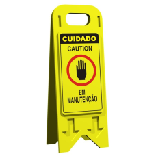 CAVALETE 20X53CM ATENÇÃO EM MANUTENÇÃO PORTUGUÊS/INGLÊS - POLIESTIRENO