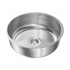 CUBA INOX REDONDA S/POLIMENTO 37CM AÇO 430 FURO 3 1/2 F.L. DE R$ 47,00 POR