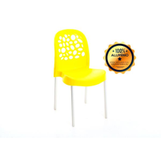 CADEIRA DELUXE C/ PERNA ALUMÍNIO AMARELA