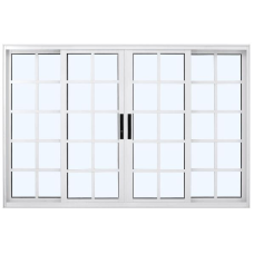 JANELA ALUMÍNIO INFINITY QUADRICULADA BRANCA 4F 120X150CM VIDRO LISO