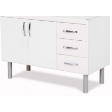 BALCÃO 1,162M TÓQUIO 2 PORTAS C/ 3 GAVETAS BRANCO DE R$ 469,99 POR