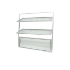 BASCULANTE ALUMÍNIO  60 X  80CM ANODIZADO VIDRO CANELADO