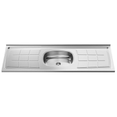 PIA INOX AÇO 430  1,6M X 53CM X 110MM PIA PLUS 30 ESCORREDOR