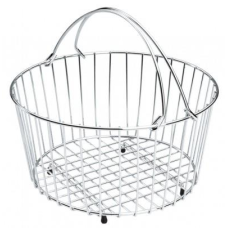 CESTA REDONDA ARAME CROMADO 32X17CM