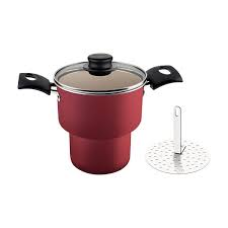 CUSCUZEIRA ALUMÍNIO 14CM TURIM VERMELHA