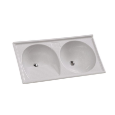 LAVANDERIA SINTÉTICA 2 CUBAS 100X51CM PC - PEDRA CLARA