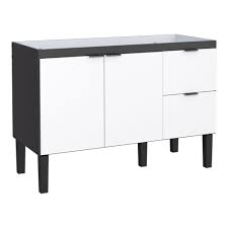 BALCÃO 1141MM MDF P/ PIA 1,20M COLIBRI PRETO/BRANCO