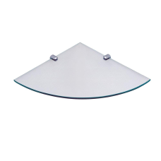 CANTONEIRA DE VIDRO 8MM RAIO INCOLOR SUPORTE CROMADO 30X30CM CANTO REDONDO