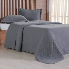 KIT COLCHA MIRAGGIO CASAL 2,20M X 2,40M GRAFITE