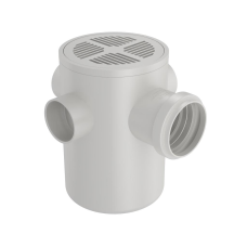 CAIXA SIFONADA PVC GRELHA PVC BRANCA 150X185X75MM REDONDA