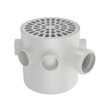 CAIXA SIFONADA PVC GRELHA PVC BRANCA 150X150X50MM REDONDA