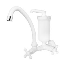 TORNEIRA BICA MÓVEL FILTRO PEREDE PVC C/ PURIFICADOR MARUJÁ BRANCA