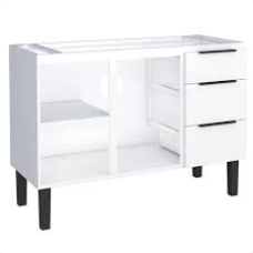 BALCÃO 1171MM AÇO P/ PIA 1,20M FLORA BRANCO