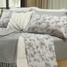 JOGO DE CAMA MALHA 145 TESSI CASAL 4 PEÇAS ADORNOS