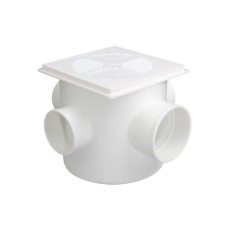 CAIXA SIFONADA PVC GRELHA PVC BRANCA 100X100X50MM QUADRADA