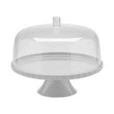 BOLEIRA FESTA 30CM COM PÉ BRANCO FECHADO