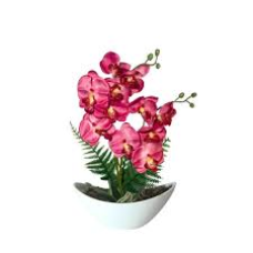 ARRANJO DE ORQUÍDEA ARTIFICIAL COM VASO BARCA LUXUOSO - ROSA DE R$ 77,99 POR