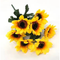 ARRANJOS ARTIFICIAIS DE DECORAÇÃO - 7 GIRASSÓIS DE R$ 77,99 POR