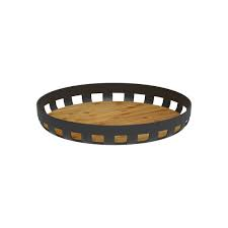 BANDEJA DE SERVIR REDONDA LUME PRETO FECHADO
