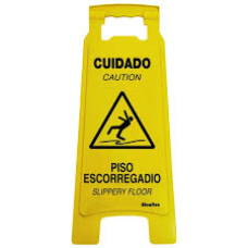 CAVALETE AMARELO 27X65CM - CUIDADO - PISO ESCORREGADIO