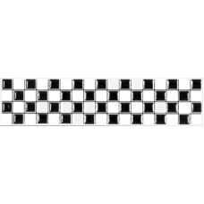LISTELO RETANGULAR 8,5X35CM GLR1095 PRETO/BRANCO/XADREZ