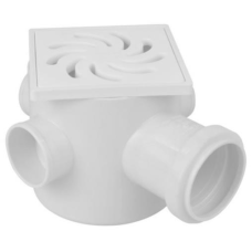 CAIXA SIFONADA PVC Nº68 GRELHA ALUMÍNIO 100X100X50MM