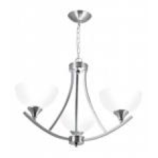 LUSTRE ORIGINALE 3 VIDROS BRANCO BASE CROMADA DE R$ 353,90 POR