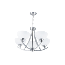 LUSTRE ORIGINALE 5 VIDROS BRANCO BASE CROMADA DE R$ 567,99 POR
