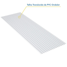 TELHA TRANSLÚCIDA PVC LEITOSA 2,44X0,50M X 3MM ONDALEV