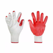 LUVAS DE MALHA COM LÁTEX - BRANCA/LARANJA CA 30.518