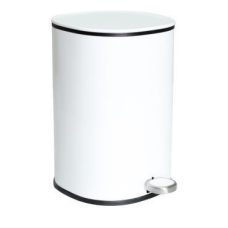 LIXEIRA AÇO INOX MULTIUSO REDONDA C/ PEDAL BRANCA 05 LITROS
