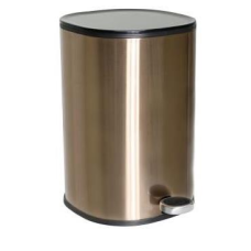 LIXEIRA AÇO INOX MULTIUSO REDONDA C/ PEDAL CHAMPAGNE 05 LITROS