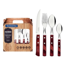 FAQUEIRO INOX 24 PEÇAS POLYWOOD VERMELHA
