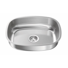 CUBA INOX Nº04 OVAL RETANGULAR 41X32X14CM POLIDA AÇO 430 FURO 3.1/2