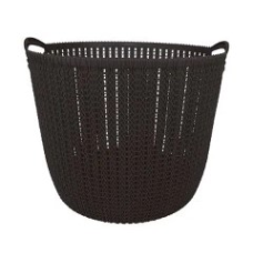 CESTO TRANÇADO CIRCULAR GRANDE PRETO