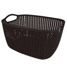 CESTO TRANÇADO RETANGULAR ALTO GRANDE PRETO