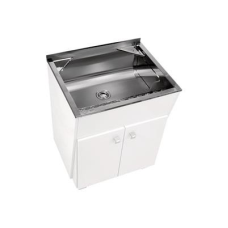 LAVANDERIA INOX AÇO 430 + GAB MDF 500 48 LITROS BRANCO
