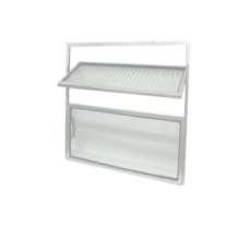 BASCULANTE ALUMÍNIO  40 X  80CM ANODIZADO VIDRO CANELADO