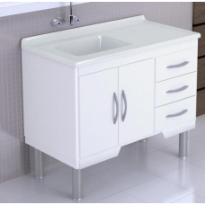 BALCÃO 0,952 POP 2 PORTAS C/ 3 GAVETAS BRANCO F.L. DE R$ 199,99 POR
