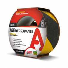 FITA ANTIDERRAPANTE ADESIVA AMARELA E PRETA 50MM X 5 METROS 866/S