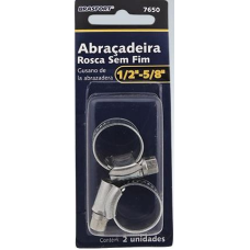 ABRAÇADEIRA METAL ANEL ROSCA SEM FIM 1/2X5/8 C/ 2 UNIDADES