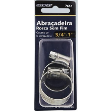 ABRAÇADEIRA METAL ANEL ROSCA SEM FIM 3/4X1 C/ 2 UNIDADES