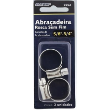 ABRAÇADEIRA METAL ANEL ROSCA SEM FIM 5/8X3/4 C/ 2 UNIDADES