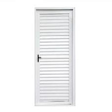 PORTA ALUMÍNIO BRANCA VENEZIANA TOTAL 210X 80CM DIREITA