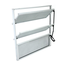 BASCULANTE ALUMÍNIO  80 X 60CM ANODIZADO VIDRO CANELADO